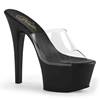 Pleaser - ASPIRE601 Pantoletten mit Absatz - Pole dance schuhe - Schwarz/Transparent Product image